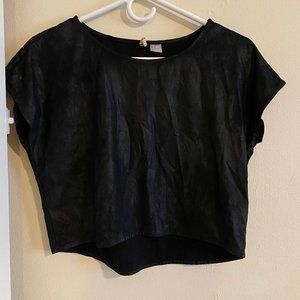 Black Leather-Effect Shirt (Size 4)